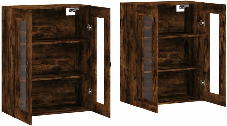 VidaXL -Hangkasten-2-st-bewerkt-hout-gerookt-eikenkleurig - Foto 9