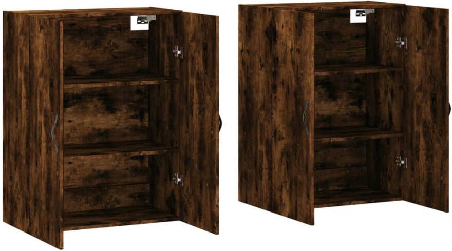 VidaXL -Hangkasten-2-st-bewerkt-hout-gerookt-eikenkleurig - Foto 8