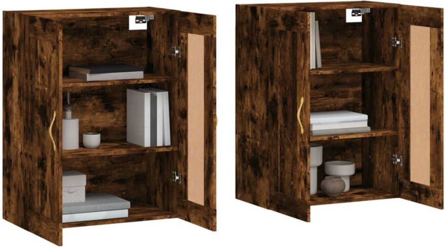 VidaXL -Hangkasten-2-st-bewerkt-hout-gerookt-eikenkleurig - Foto 7