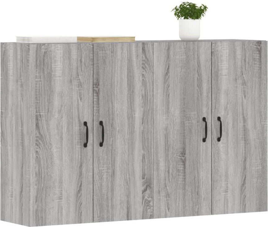 VidaXL -Hangkasten-2-st-bewerkt-hout-grijs-sonoma-eikenkleurig - Foto 2