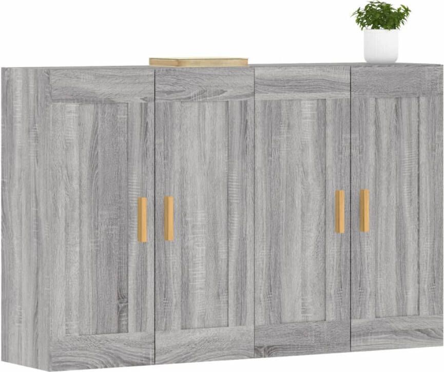 VidaXL -Hangkasten-2-st-bewerkt-hout-grijs-sonoma-eikenkleurig - Foto 6