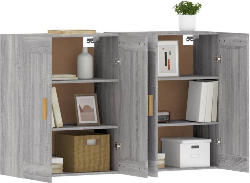 VidaXL -Hangkasten-2-st-bewerkt-hout-grijs-sonoma-eikenkleurig - Foto 7