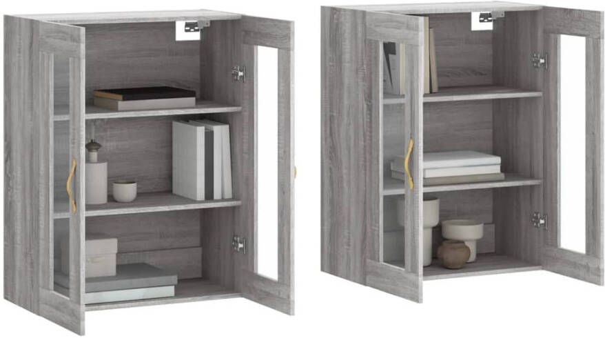 VidaXL -Hangkasten-2-st-bewerkt-hout-grijs-sonoma-eikenkleurig - Foto 7