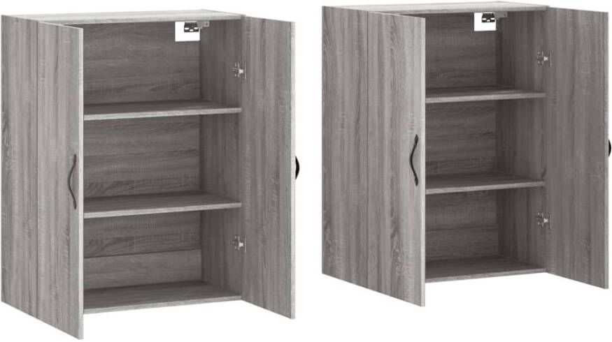 VidaXL -Hangkasten-2-st-bewerkt-hout-grijs-sonoma-eikenkleurig - Foto 8