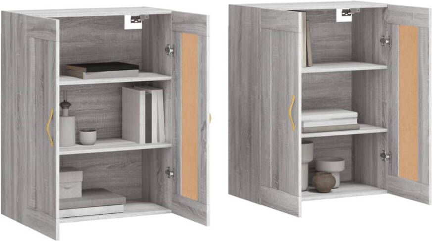 VidaXL -Hangkasten-2-st-bewerkt-hout-grijs-sonoma-eikenkleurig - Foto 5