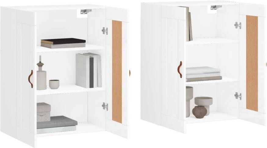 VidaXL -Hangkasten-2-st-bewerkt-hout-hoogglans-wit - Foto 4