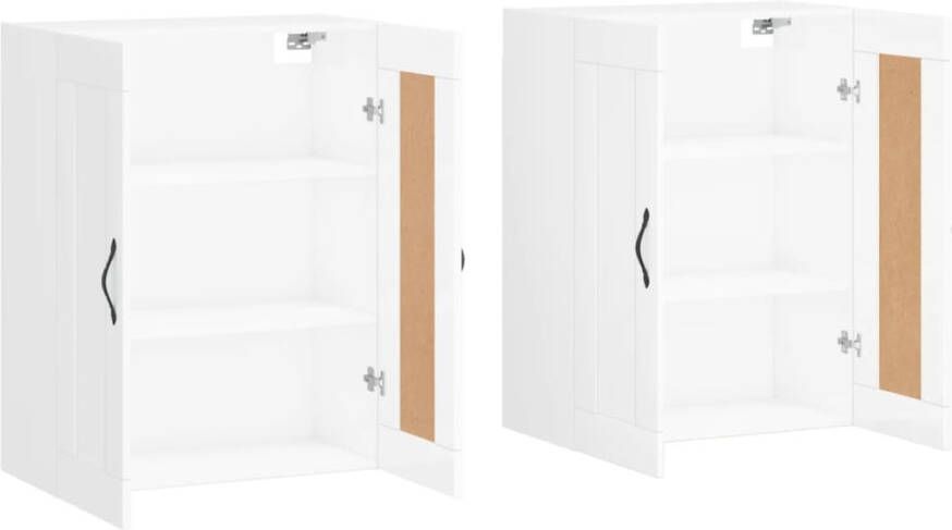 VidaXL -Hangkasten-2-st-bewerkt-hout-hoogglans-wit - Foto 5