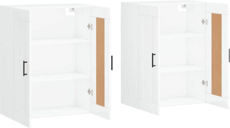 VidaXL -Hangkasten-2-st-bewerkt-hout-hoogglans-wit - Foto 5