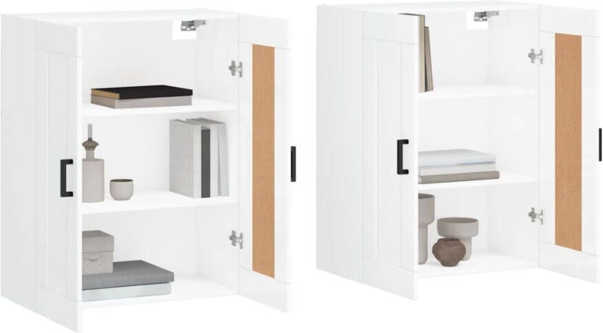 VidaXL -Hangkasten-2-st-bewerkt-hout-hoogglans-wit - Foto 7