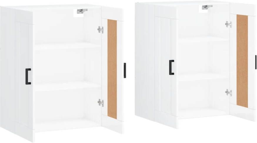 VidaXL -Hangkasten-2-st-bewerkt-hout-hoogglans-wit - Foto 6