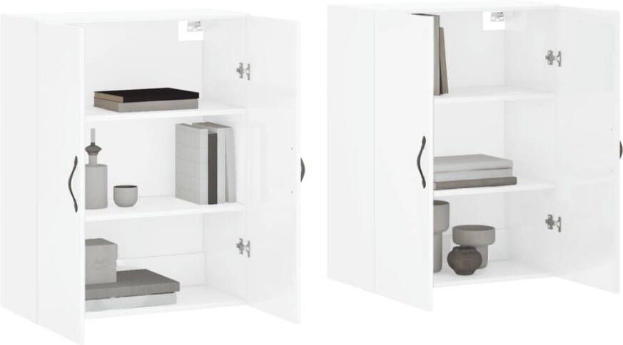 VidaXL -Hangkasten-2-st-bewerkt-hout-hoogglans-wit - Foto 10