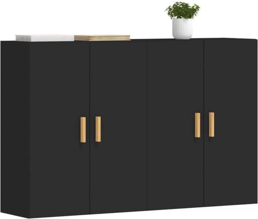 VidaXL -Hangkasten-2-st-bewerkt-hout-zwart