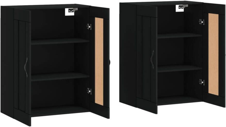 VidaXL -Hangkasten-2-st-bewerkt-hout-zwart - Foto 5