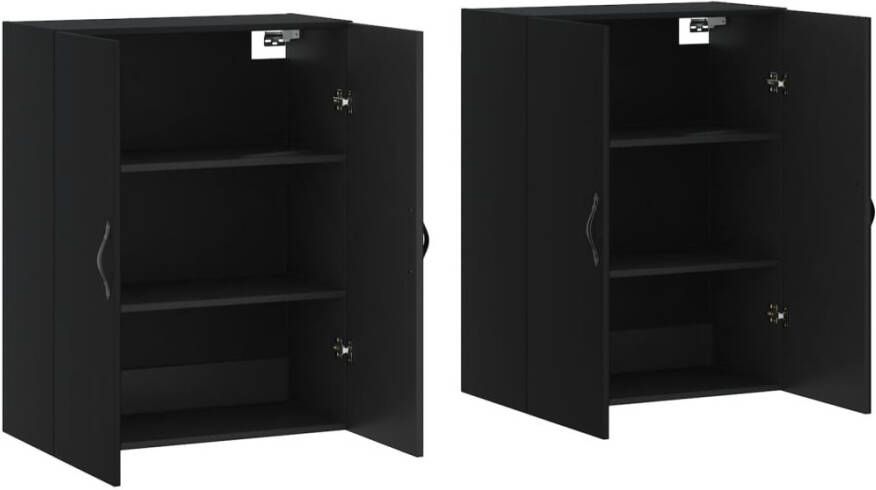 VidaXL -Hangkasten-2-st-bewerkt-hout-zwart - Foto 10