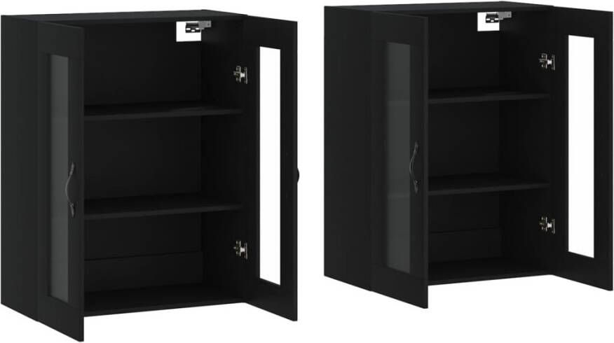 VidaXL -Hangkasten-2-st-bewerkt-hout-zwart - Foto 10