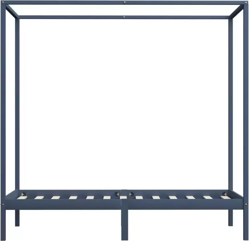 VidaXL -Hemelbedframe-massief-grenenhout-grijs-90x200-cm - Foto 1