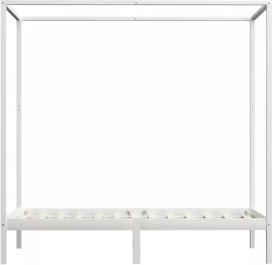 VidaXL -Hemelbedframe-massief-grenenhout-wit-90x200-cm