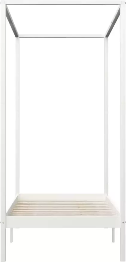 VidaXL -Hemelbedframe-massief-grenenhout-wit-90x200-cm - Foto 4