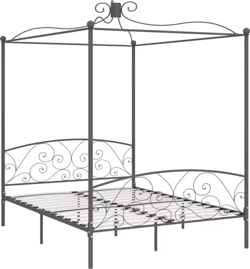 VidaXL -Hemelbedframe-metaal-grijs-160x200-cm - Foto 4