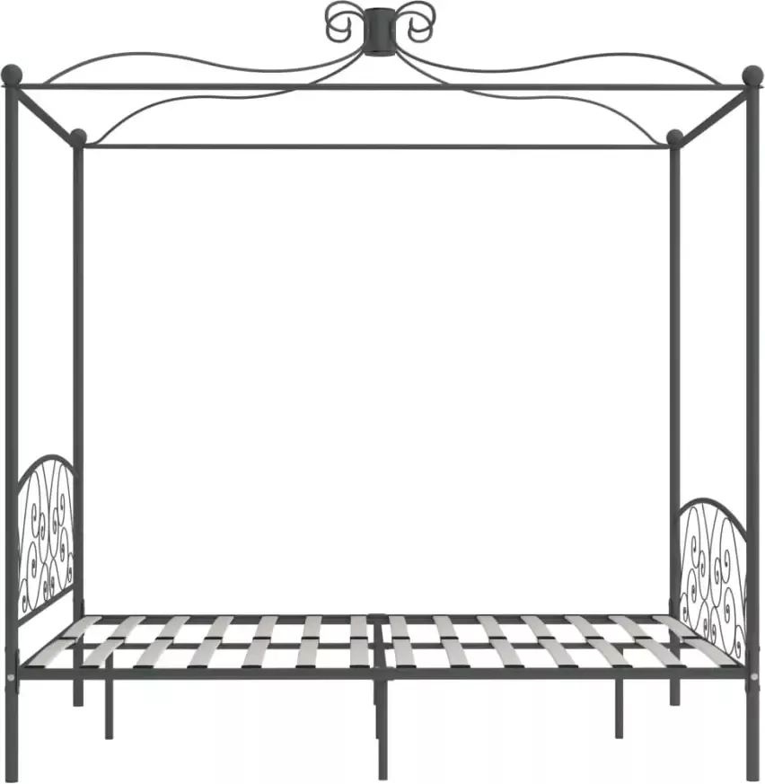 VidaXL -Hemelbedframe-metaal-grijs-160x200-cm - Foto 2