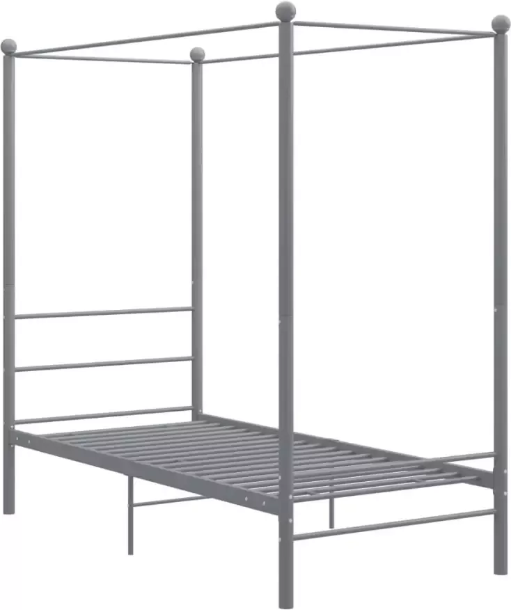VidaXL -Hemelbedframe-metaal-grijs-90x200-cm - Foto 2