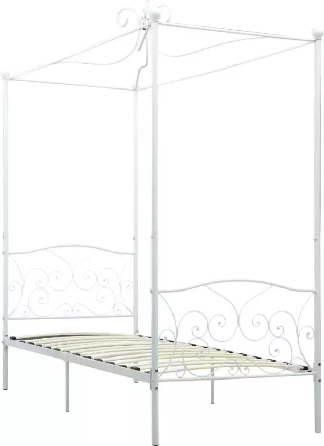 VidaXL -Hemelbedframe-metaal-wit-100x200-cm - Foto 4