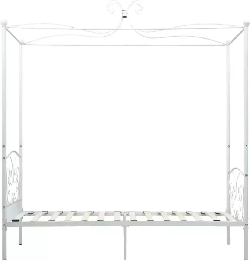 VidaXL -Hemelbedframe-metaal-wit-100x200-cm - Foto 1