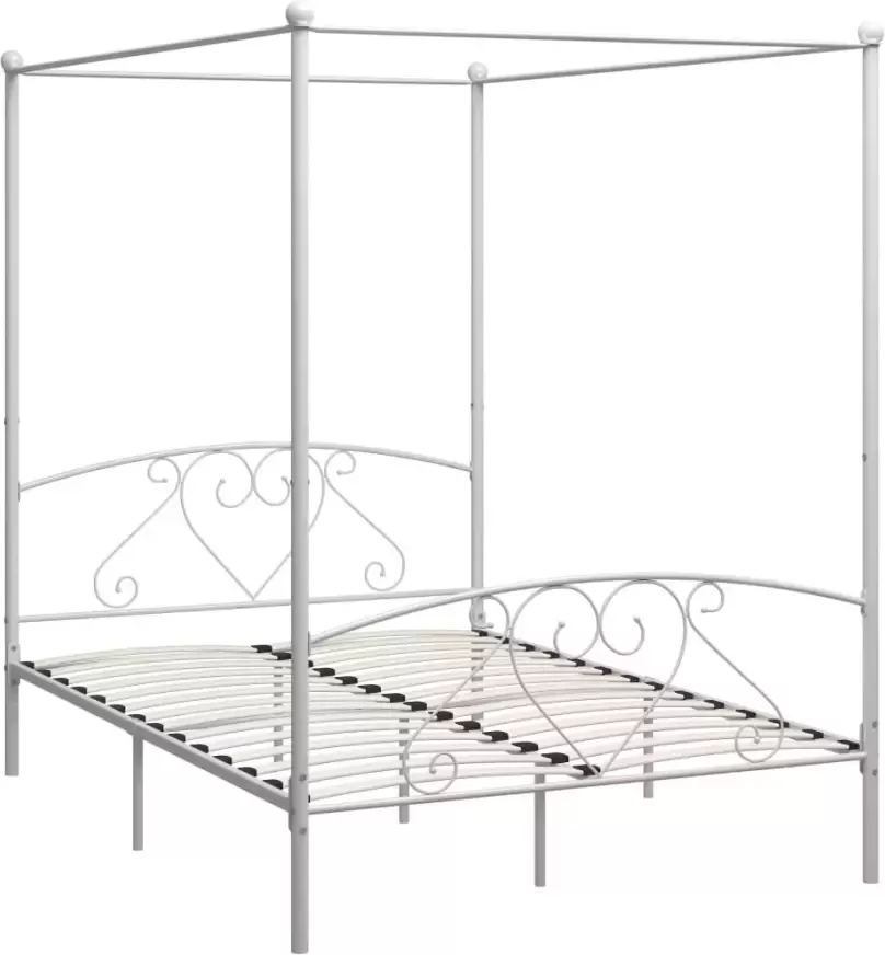 VidaXL -Hemelbedframe-metaal-wit-160x200-cm - Foto 4