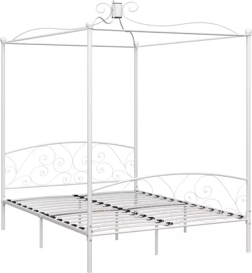 VidaXL -Hemelbedframe-metaal-wit-160x200-cm - Foto 4