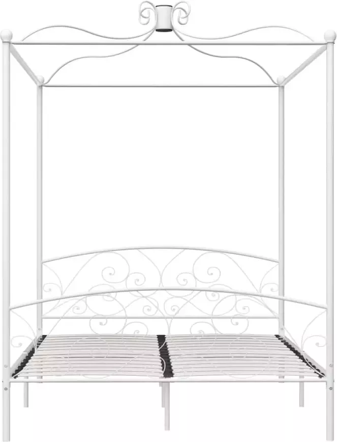 VidaXL -Hemelbedframe-metaal-wit-160x200-cm - Foto 3