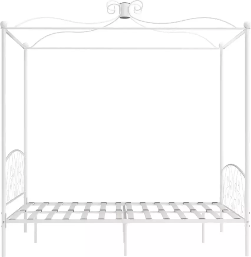 VidaXL -Hemelbedframe-metaal-wit-160x200-cm - Foto 2