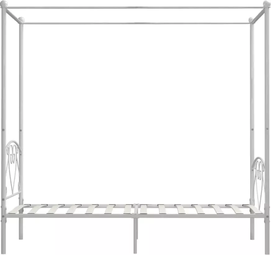 VidaXL -Hemelbedframe-metaal-wit-90x200-cm - Foto 1