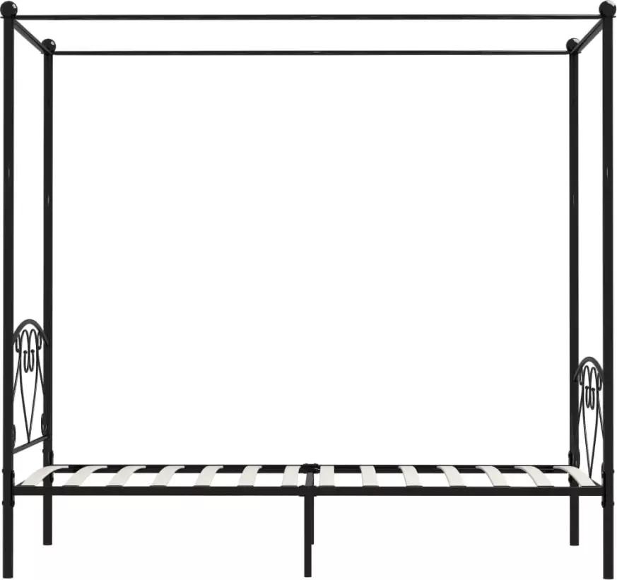 VidaXL -Hemelbedframe-metaal-zwart-90x200-cm - Foto 1