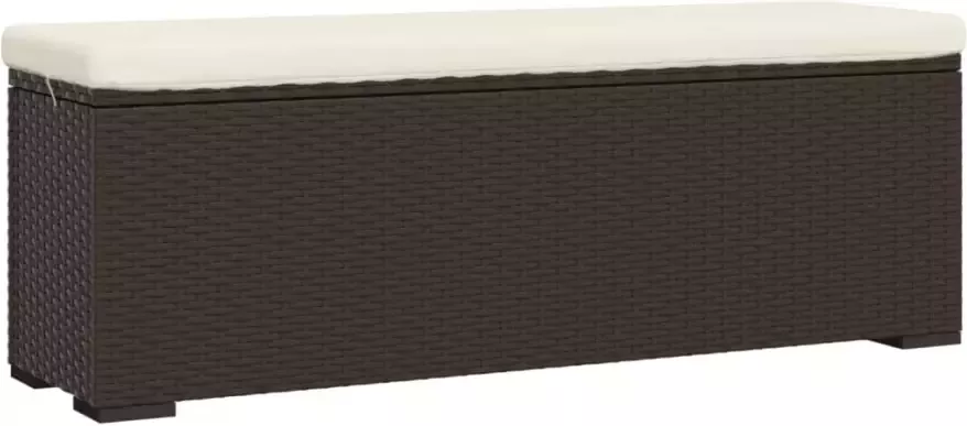 VIDAXL Hocker met kussen 110x30x40 cm poly rattan bruin - Foto 2