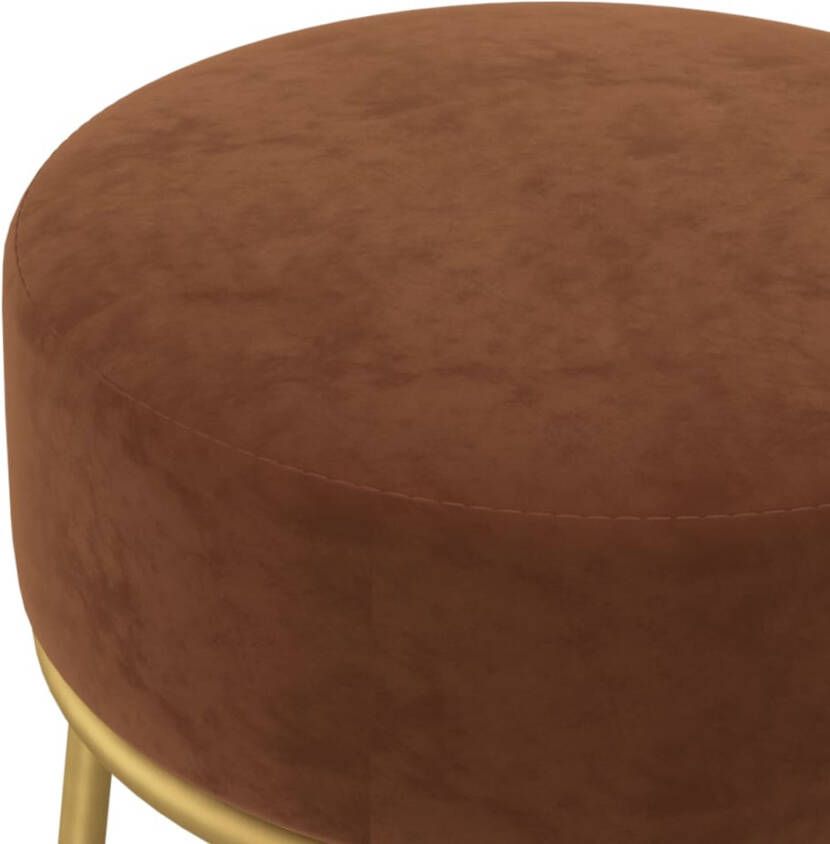 VIDAXL Hocker rond fluweel bruin