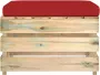 VidaXL Hocker sectioneel met kussen groen geïmpregneerd hout - Thumbnail 3