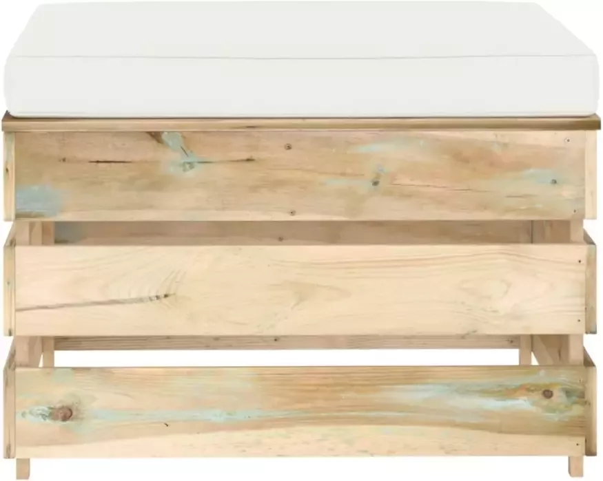 VIDAXL Hocker sectioneel met kussen groen geïmpregneerd hout - Foto 2