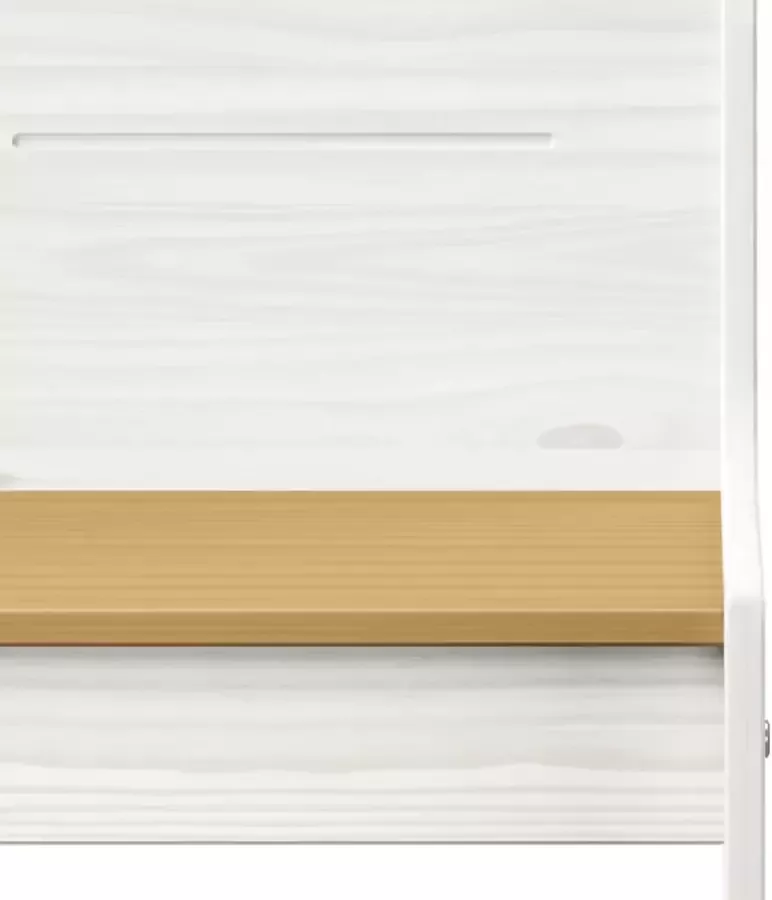 VIDAXL Hoekbank 151 cm massief grenenhout honingbruin en wit