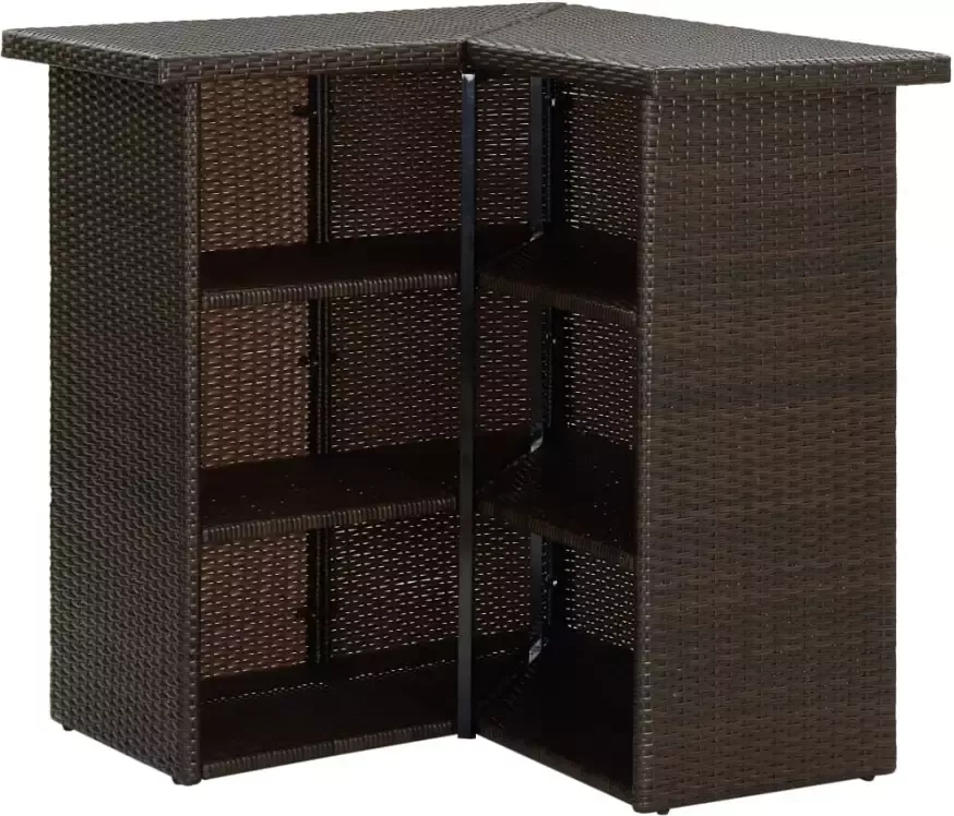 Vida XL Hoekbartafel 100x50x105 cm poly rattan bruin SKU: V313480 - Foto 3