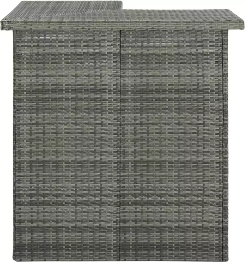 VidaXL -Hoekbartafel-100x50x105-cm-poly-rattan-grijs - Foto 4