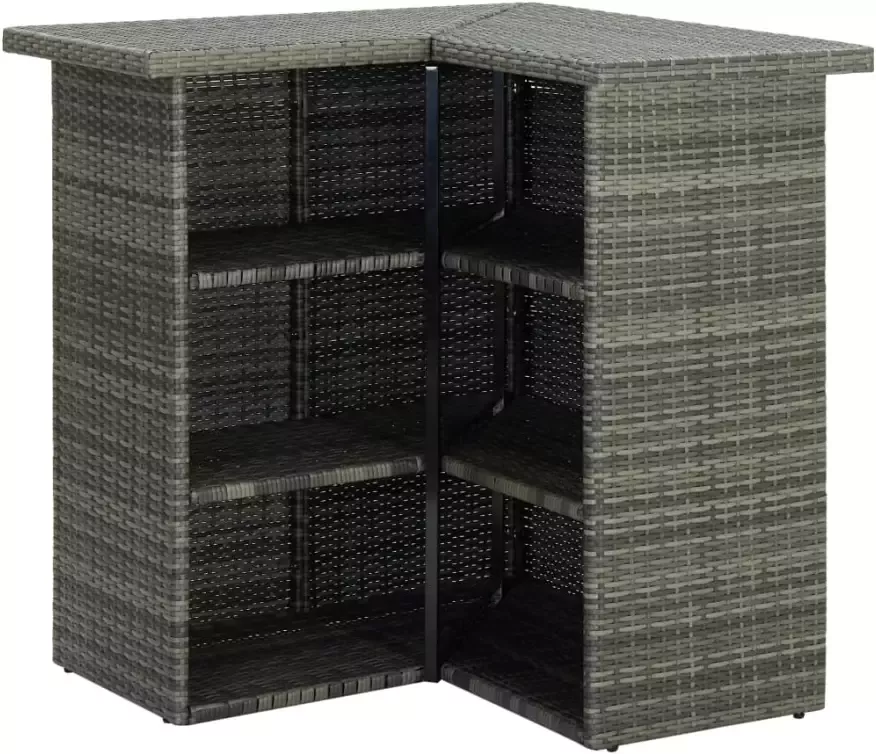 VidaXL -Hoekbartafel-100x50x105-cm-poly-rattan-grijs - Foto 3