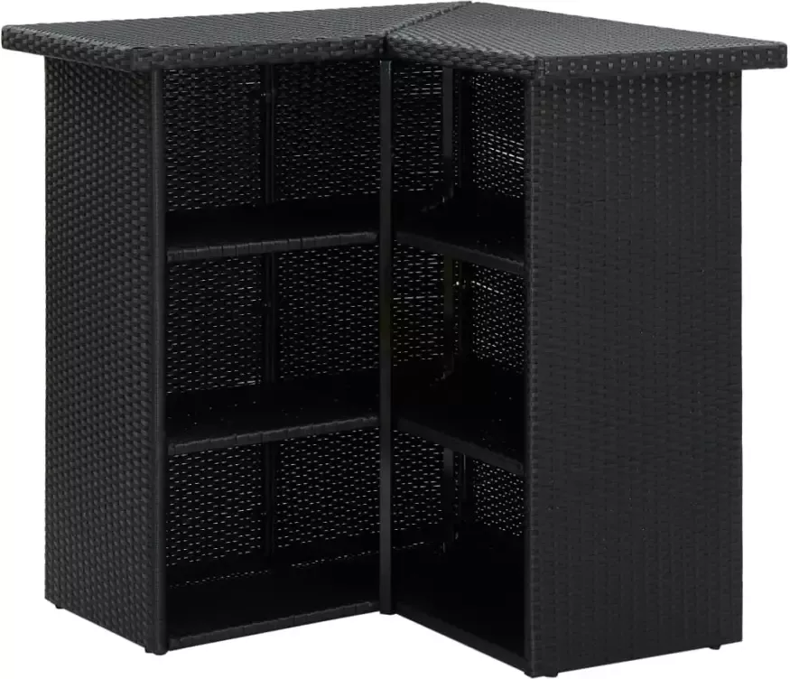 Vida XL vidaXL Hoekbartafel 100x50x105 cm poly rattan zwart-VXL-313481 - Foto 3