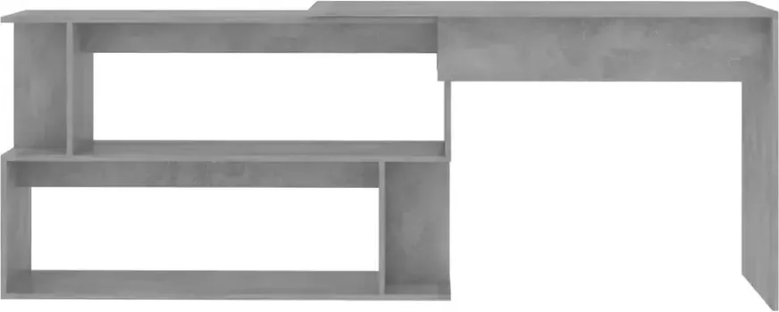 VidaXL -Hoekbureau-200x50x76-cm-bewerkt-hout-betongrijs - Foto 4