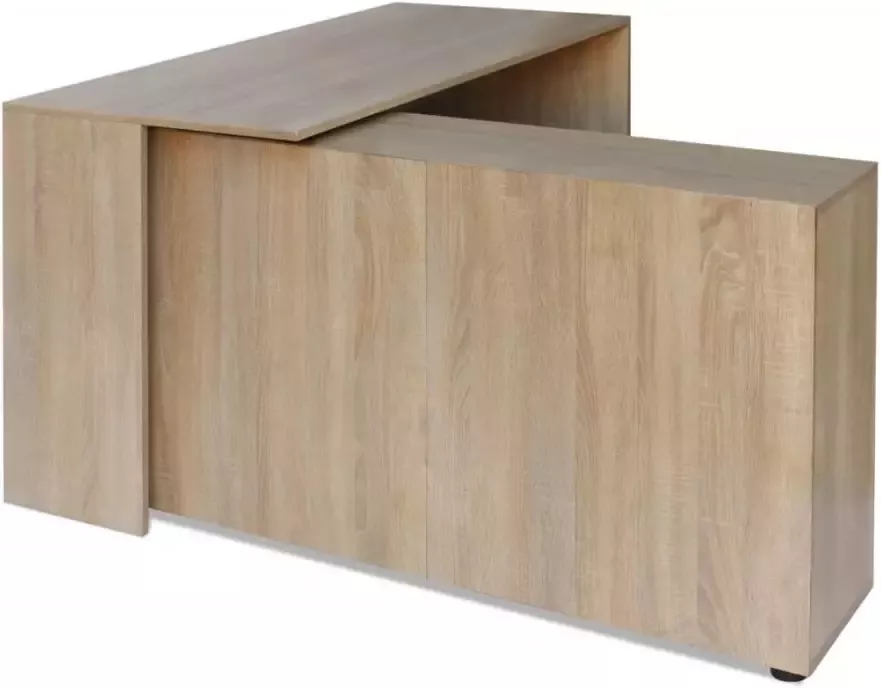 VidaXL Hoekbureau 4 schappen eiken - Foto 2