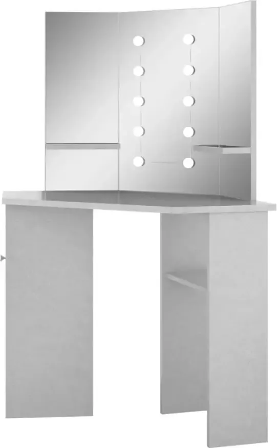 VIDAXL Hoekkaptafel met LED 111x54x141 5 cm betongrijs - Foto 4