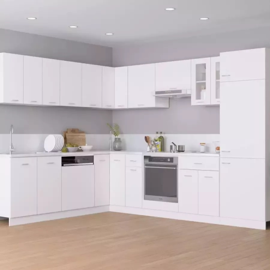 VidaXL Hoekonderkast Lyon 75 5x75 5x81 5 cm bewerkt hout wit - Foto 2