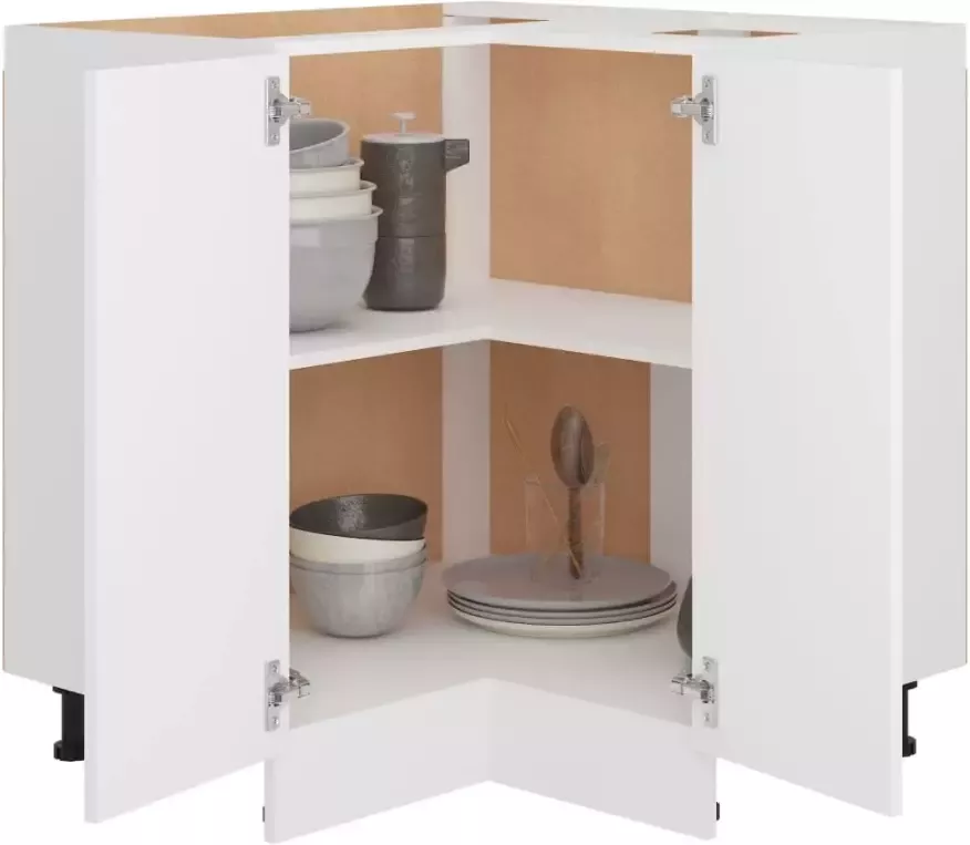 VidaXL Hoekonderkast Lyon 75 5x75 5x81 5 cm bewerkt hout wit - Foto 5