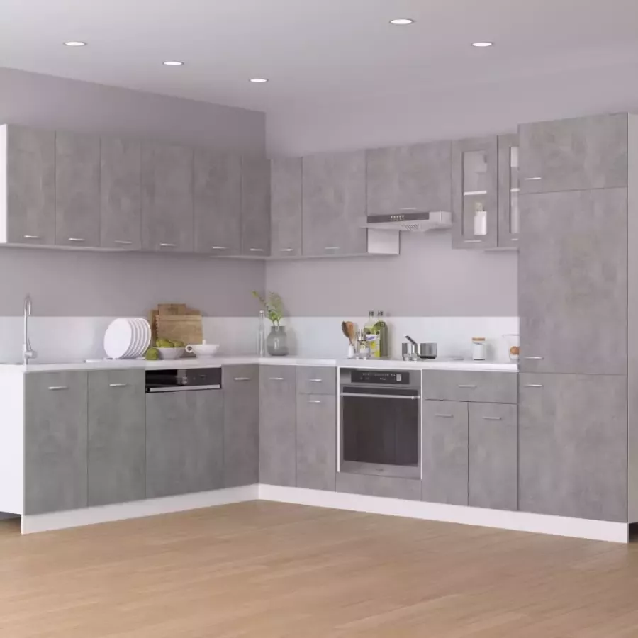 VidaXL Hoekonderkast Lyon 75 5x75 5x81 5 cm bewerkt hout betongrijs