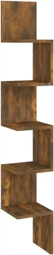 VidaXL Hoekwandschap 20x20x127 5 cm bewerkt hout gerookt eikenkleurig - Foto 1