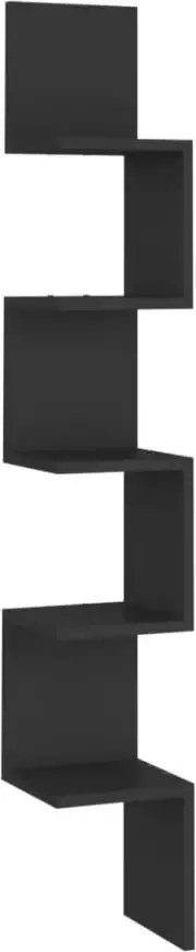 VIDAXL Hoekwandschap 20x20x127 5 cm bewerkt hout zwart - Foto 3